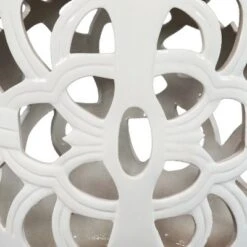 Sunnydaze Decor Sunnydaze Knotted Quatrefoil Decorative Ceramic Garden Stool - 18" - White -Garden Haven Store unnamed file 1810