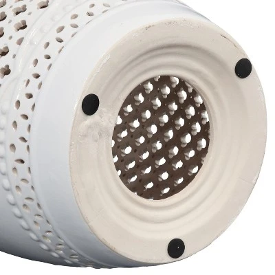 Sunnydaze Decor Sunnydaze Marrakesh Lattice Ceramic Decorative Garden Stool - 17.75" - White 7 Sunnydaze Decor Sunnydaze Marrakesh Lattice Ceramic Decorative Garden Stool - 17.75" - White - Image 5