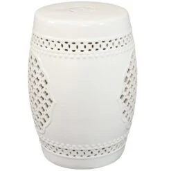 Sunnydaze Decor Sunnydaze Marrakesh Lattice Ceramic Decorative Garden Stool - 17.75" - White 15 Sunnydaze Decor Sunnydaze Marrakesh Lattice Ceramic Decorative Garden Stool - 17.75" - White -Garden Haven Store unnamed file 1819