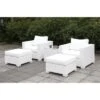 Arthur Modern Rattan Patio Small Ottoman in White - Furniture of America -Garden Haven Store unnamed file 1825