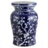 happimess Cherry Blossom 17.7" Ceramic Garden Stool, Navy/White -Garden Haven Store unnamed file 1837