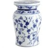 happimess Cherry Blossom 17.7" Ceramic Garden Stool, White/Blue -Garden Haven Store unnamed file 1847