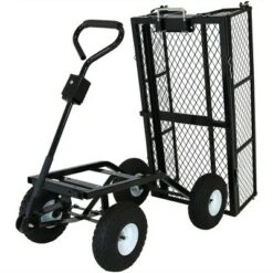 Sunnydaze Decor Sunnydaze Outdoor Lawn and Garden Heavy-Duty Durable Steel Mesh Utility Dump Wagon Cart with Removable Sides - Black 20 Sunnydaze Decor Sunnydaze Outdoor Lawn and Garden Heavy-Duty Durable Steel Mesh Utility Dump Wagon Cart with Removable Sides - Black -Garden Haven Store unnamed file 196