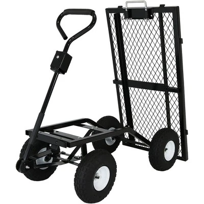 Sunnydaze Decor Sunnydaze Outdoor Lawn and Garden Heavy-Duty Durable Steel Mesh Utility Dump Wagon Cart with Removable Sides - Black 12 Sunnydaze Decor Sunnydaze Outdoor Lawn and Garden Heavy-Duty Durable Steel Mesh Utility Dump Wagon Cart with Removable Sides - Black - Image 10