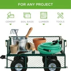 Best Choice Products Heavy-Duty Steel Garden Wagon Lawn Utility Cart w/ 400lb Capacity, Removable Sides, Handle -Garden Haven Store unnamed file 222