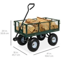 Best Choice Products Heavy-Duty Steel Garden Wagon Lawn Utility Cart w/ 400lb Capacity, Removable Sides, Handle -Garden Haven Store unnamed file 225