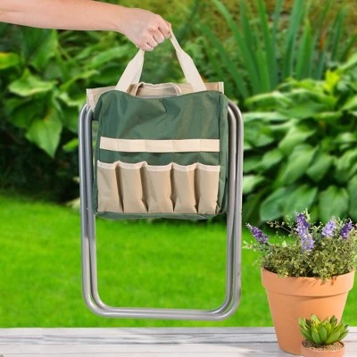 Nature Spring Folding Garden Stool with Detachable Pocket Bag and Gardening Tools - 250-lb Capacity 5 Nature Spring Folding Garden Stool with Detachable Pocket Bag and Gardening Tools - 250-lb Capacity - Image 3
