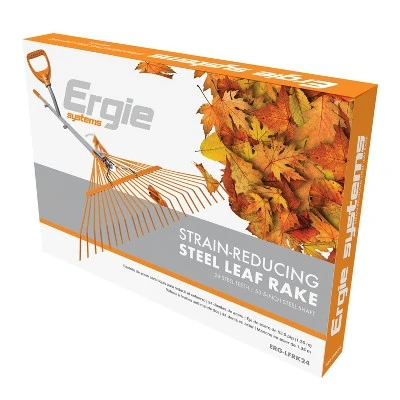 Ergie Systems ERG-LFRK24 Steel Shaft Strain Reducing Steel Leaf Rake | 54-Inch Shaft | 24 Tines 4 Ergie Systems ERG-LFRK24 Steel Shaft Strain Reducing Steel Leaf Rake | 54-Inch Shaft | 24 Tines - Image 2