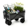 Seina Manual 150 Pound Capacity Folding Utility Beach Wagon Outdoor Cart, Gray -Garden Haven Store unnamed file 300