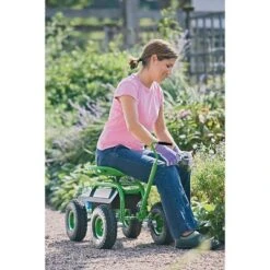 Deluxe Garden Tractor Scoot Cart Rolling Scooter with Handle, Swivel Seat & Tool Tray, Basket - Gardener's Supply Company -Garden Haven Store unnamed file 347