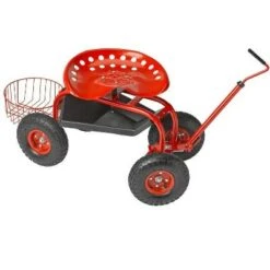 Deluxe Garden Tractor Scoot Cart Rolling Scooter with Handle, Swivel Seat & Tool Tray, Basket - Gardener's Supply Company -Garden Haven Store unnamed file 348