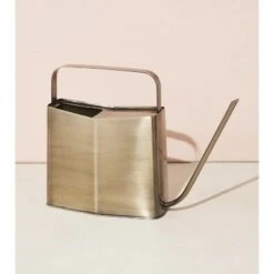 Modern Sprout Watering Can, Long Spout for Indoor/Outdoor Use, Brass, 3 Liters
