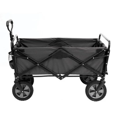 Mac Sports Heavy Duty Steel Frame Collapsible Folding 150 Pound Capacity Outdoor Garden Utility Wagon Yard Cart with Table and Cup Holders, Grey 3 Mac Sports Heavy Duty Steel Frame Collapsible Folding 150 Pound Capacity Outdoor Garden Utility Wagon Yard Cart with Table and Cup Holders, Grey