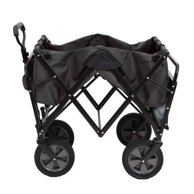 Mac Sports Heavy Duty Steel Frame Collapsible Folding 150 Pound Capacity Outdoor Garden Utility Wagon Yard Cart with Table and Cup Holders, Grey 4 Mac Sports Heavy Duty Steel Frame Collapsible Folding 150 Pound Capacity Outdoor Garden Utility Wagon Yard Cart with Table and Cup Holders, Grey - Image 2