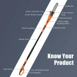 Costway 8 Amp 8'' Corded Electric Pole Saw, Adjustable Head & Telescoping Shaft -Garden Haven Store unnamed file 438