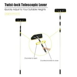 Costway 21FT Telescoping Snow Roof Rake Large Poly Blade Aluminum Tube Non-Slip Handle -Garden Haven Store unnamed file 473