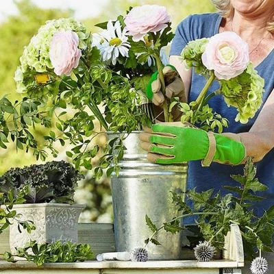 Dig It Handwear Green/Tan Women's Long Cuff Fingertip Protector Gardening and Utility Gloves - Large 6 Dig It Handwear Green/Tan Women's Long Cuff Fingertip Protector Gardening and Utility Gloves - Large - Image 4