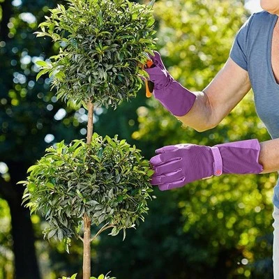 Dig It Handwear Purple High 5 Women's Long Cuff Fingertip Protector Gardening and Utility Gloves - XL 4 Dig It Handwear Purple High 5 Women's Long Cuff Fingertip Protector Gardening and Utility Gloves - XL - Image 3