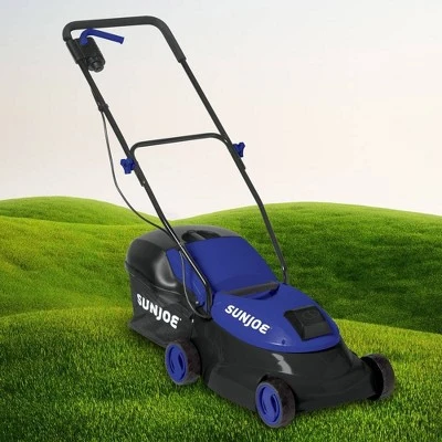 Sun Joe 14'' 28-Volt Max Lithium-iON 5-Amp Cordless Walk-Behind Lawn Mower - Blue 2 Sun Joe 14'' 28-Volt Max Lithium-iON 5-Amp Cordless Walk-Behind Lawn Mower - Blue