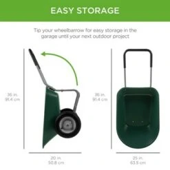 Best Choice Products Dual-Wheel Home Wheelbarrow Yard Garden Cart for Lawn, Construction - Green -Garden Haven Store unnamed file 79