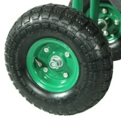 Sunnydaze Decor Sunnydaze Outdoor Lawn and Garden Heavy-Duty Steel Rolling Gardening Cart with Adjustable Height Swivel Chair, Tool Tray, and Basket - Green -Garden Haven Store unnamed file 796