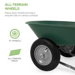 Best Choice Products Dual-Wheel Home Wheelbarrow Yard Garden Cart for Lawn, Construction - Green -Garden Haven Store unnamed file 81