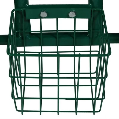 Sunnydaze Decor Sunnydaze Outdoor Lawn and Garden Heavy-Duty Steel Rolling Gardening Cart with Adjustable Height Swivel Chair, Tool Tray, and Basket - Green 5 Sunnydaze Decor Sunnydaze Outdoor Lawn and Garden Heavy-Duty Steel Rolling Gardening Cart with Adjustable Height Swivel Chair, Tool Tray, and Basket - Green - Image 3