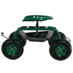 Sunnydaze Decor Sunnydaze Outdoor Lawn and Garden Heavy-Duty Steel Rolling Gardening Cart with Adjustable Height Swivel Chair, Tool Tray, and Basket - Green 19 Sunnydaze Decor Sunnydaze Outdoor Lawn and Garden Heavy-Duty Steel Rolling Gardening Cart with Adjustable Height Swivel Chair, Tool Tray, and Basket - Green -Garden Haven Store unnamed file 824