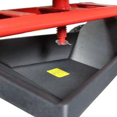 Sunnydaze Decor Sunnydaze Outdoor Lawn and Garden Heavy-Duty Steel Rolling Gardening Cart with Extendable Steer Handle, Swivel Chair, Tool Tray, and Basket - Red 8 Sunnydaze Decor Sunnydaze Outdoor Lawn and Garden Heavy-Duty Steel Rolling Gardening Cart with Extendable Steer Handle, Swivel Chair, Tool Tray, and Basket - Red - Image 6