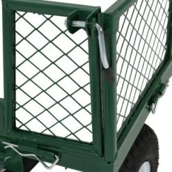 Sunnydaze Decor Sunnydaze Outdoor Lawn and Garden Heavy-Duty Durable Steel Mesh Utility Dump Wagon Cart with Removable Sides - Green -Garden Haven Store unnamed file 911