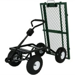 Sunnydaze Decor Sunnydaze Outdoor Lawn and Garden Heavy-Duty Durable Steel Mesh Utility Dump Wagon Cart with Removable Sides - Green -Garden Haven Store unnamed file 916