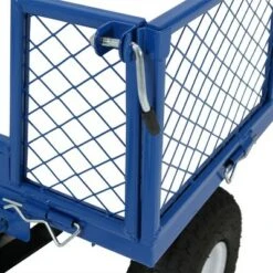 Sunnydaze Decor Sunnydaze Outdoor Lawn and Garden Heavy-Duty Durable Steel Mesh Utility Dump Wagon Cart with Removable Sides - Blue -Garden Haven Store unnamed file 925