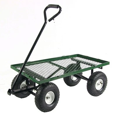Sunnydaze Decor Sunnydaze Outdoor Lawn and Garden Heavy-Duty Durable Steel Mesh Utility Wagon Cart with Removable Sides - Green 10 Sunnydaze Decor Sunnydaze Outdoor Lawn and Garden Heavy-Duty Durable Steel Mesh Utility Wagon Cart with Removable Sides - Green - Image 8