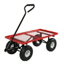 Sunnydaze Decor Sunnydaze Outdoor Lawn and Garden Heavy-Duty Durable Steel Mesh Utility Wagon Cart with Removable Sides - Red -Garden Haven Store unnamed file 955