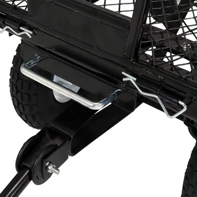 Sunnydaze Decor Sunnydaze Outdoor Lawn and Garden Heavy-Duty Steel Dump Cart with Removable Sides and Weather-Resistant Polyester Liner - Black 7 Sunnydaze Decor Sunnydaze Outdoor Lawn and Garden Heavy-Duty Steel Dump Cart with Removable Sides and Weather-Resistant Polyester Liner - Black - Image 5