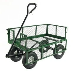 Sunnydaze Decor Sunnydaze Outdoor Lawn and Garden Heavy-Duty Steel Utility Cart with Removable Sides and Weather-Resistant Polyester Liner - Green 16 Sunnydaze Decor Sunnydaze Outdoor Lawn and Garden Heavy-Duty Steel Utility Cart with Removable Sides and Weather-Resistant Polyester Liner - Green -Garden Haven Store unnamed file 987