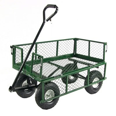 Sunnydaze Decor Sunnydaze Outdoor Lawn and Garden Heavy-Duty Steel Utility Cart with Removable Sides and Weather-Resistant Polyester Liner - Green 8 Sunnydaze Decor Sunnydaze Outdoor Lawn and Garden Heavy-Duty Steel Utility Cart with Removable Sides and Weather-Resistant Polyester Liner - Green - Image 6