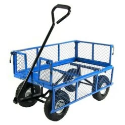 Sunnydaze Decor Sunnydaze Outdoor Lawn and Garden Heavy-Duty Steel Utility Cart with Removable Sides and Weather-Resistant Polyester Liner - Blue 17 Sunnydaze Decor Sunnydaze Outdoor Lawn and Garden Heavy-Duty Steel Utility Cart with Removable Sides and Weather-Resistant Polyester Liner - Blue -Garden Haven Store unnamed file 996